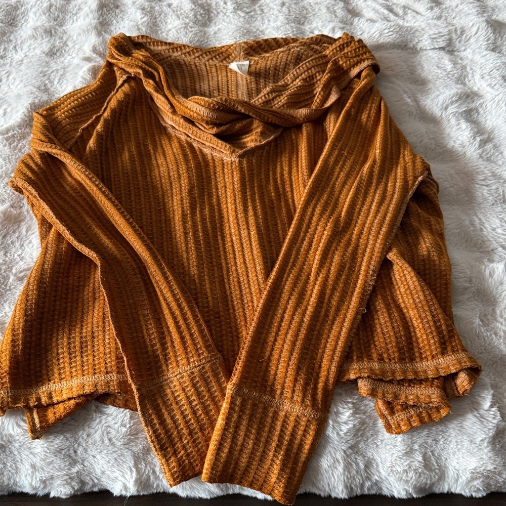 We The Free Women's Cowl Neck Sweater in Rich Orange